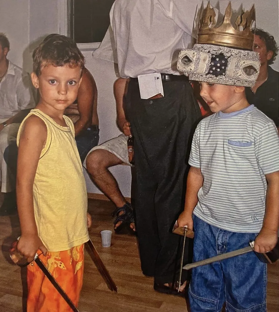 Young Moreška dancers in costume in Korčula, learning the centuries-old sword dance